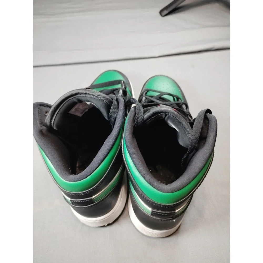 NIKE Air Jordan 1 Mid Black Pine Green White Gym Red 7Y High Top Shoe 554725 067
